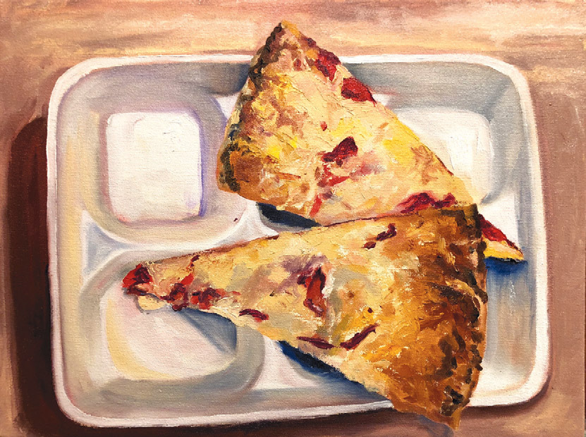 painting of pizza slices