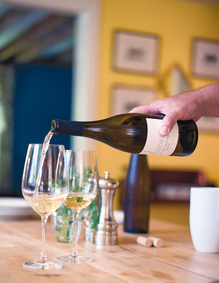 Pouring wine at Mount Salem Vineyards