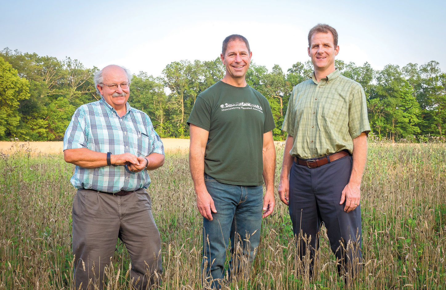 Farmer Kent Kimball (left), of Kimball’s Farm in Belvidere, with Mike Hozer and Leonard Bussanich.