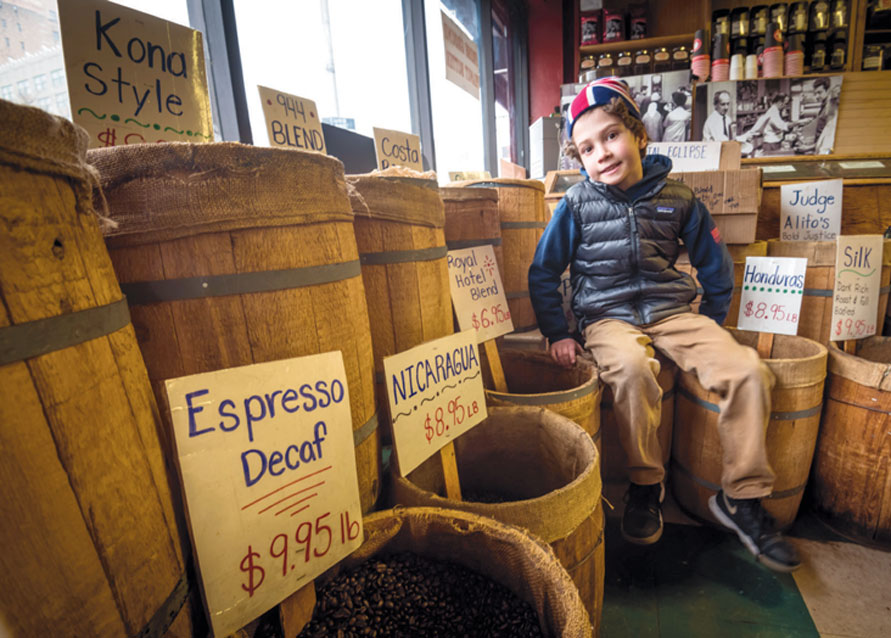 Zach Sommer (10), son of co-owner, Scott Sommer, T.M. Ward Coffee Co., a four-generation family business. Zach says he’ll be the fifth