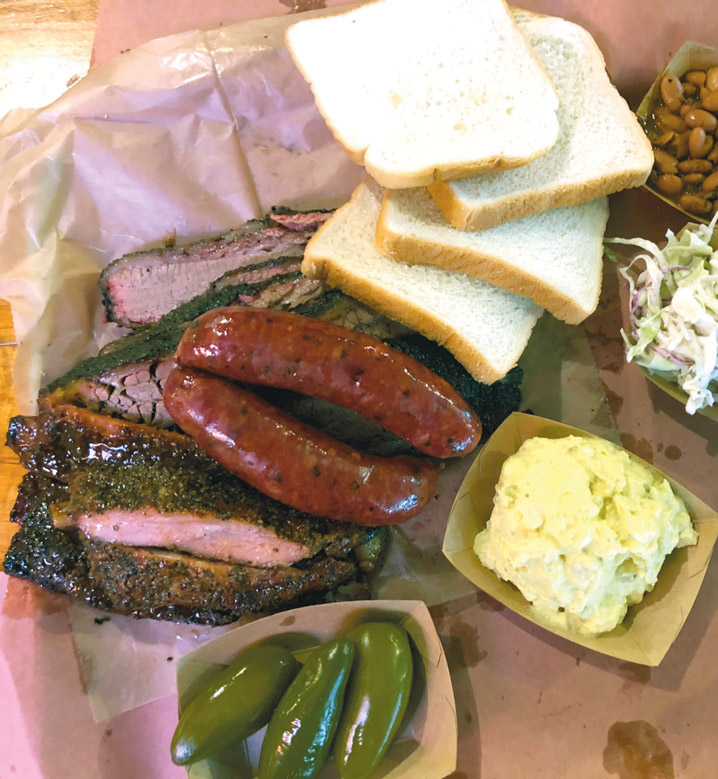 Plate of barbecue from Franklin's in Austin Texas