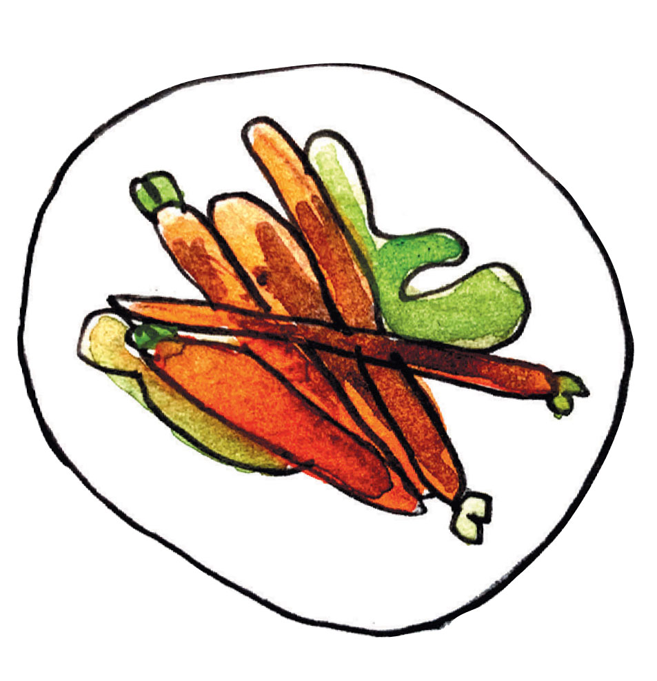 blackened carrots illustration