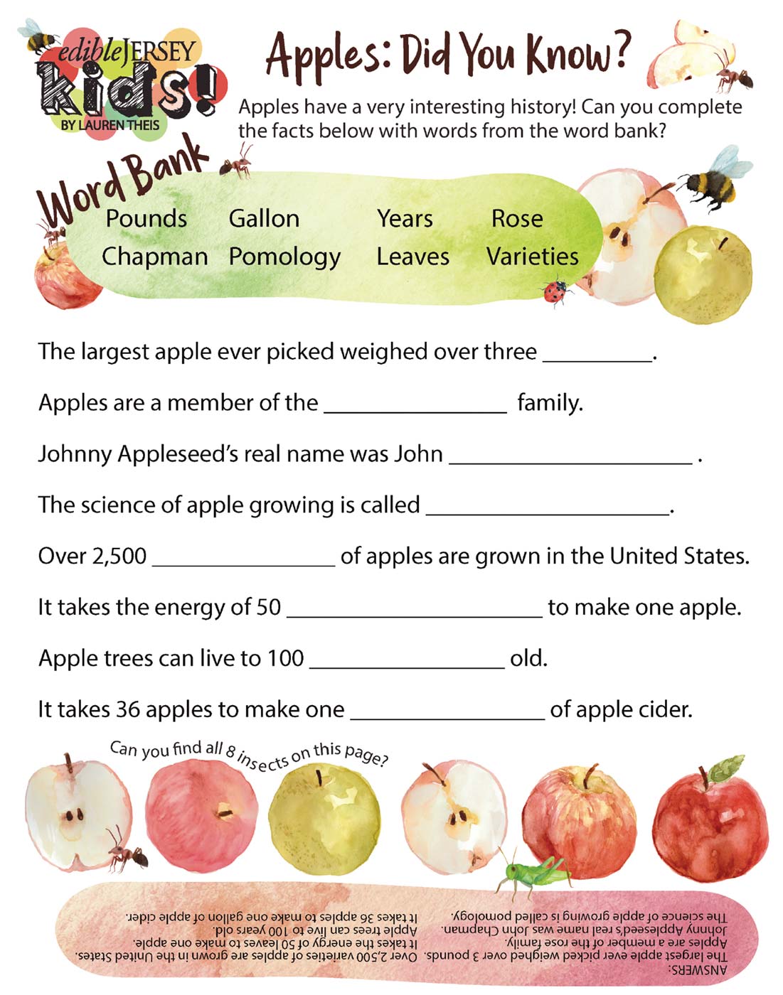 apple quiz for kids
