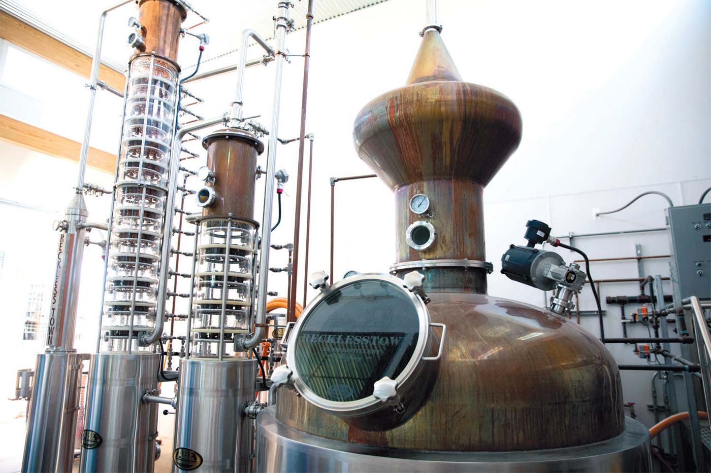 distilling equipment at Recklesstown Distillery