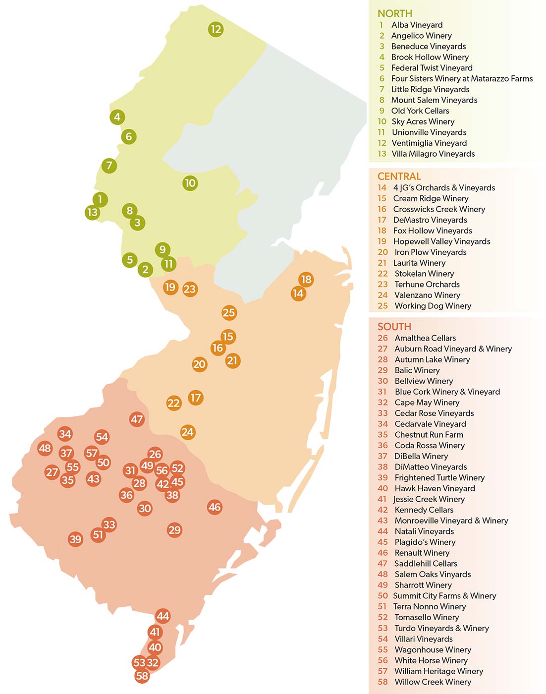2023 New Jersey winery map