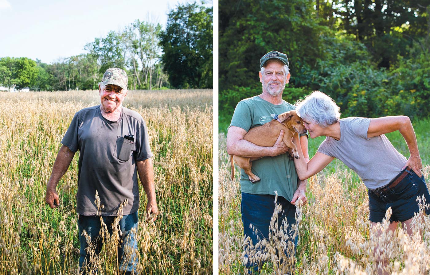 left, John Bennet, farmer, Ruthie’s Farm; right, Ruthie and chef/husband Eric Kaplan