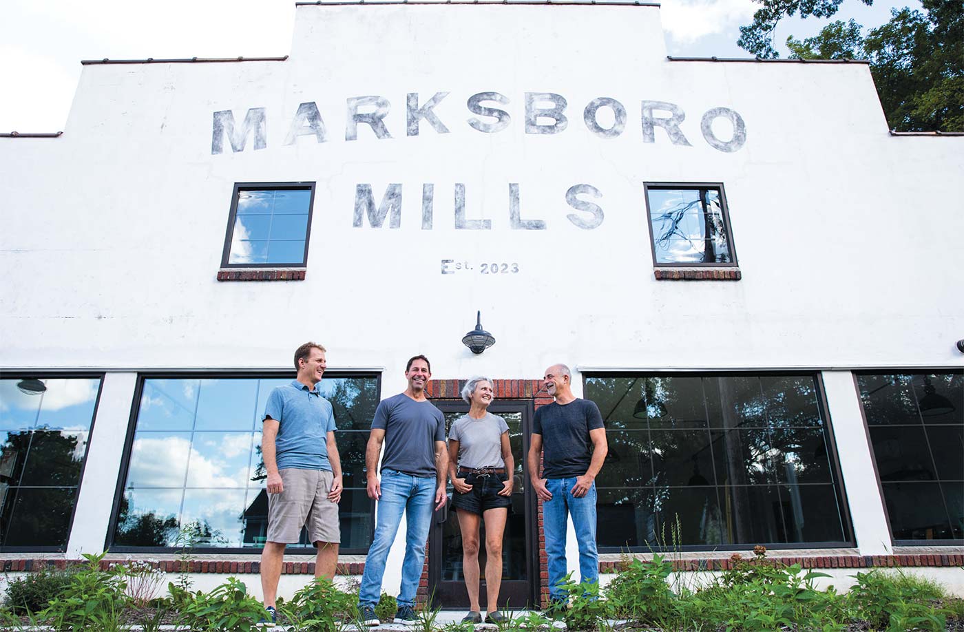 Marksboro Mill crew in the front of the mill