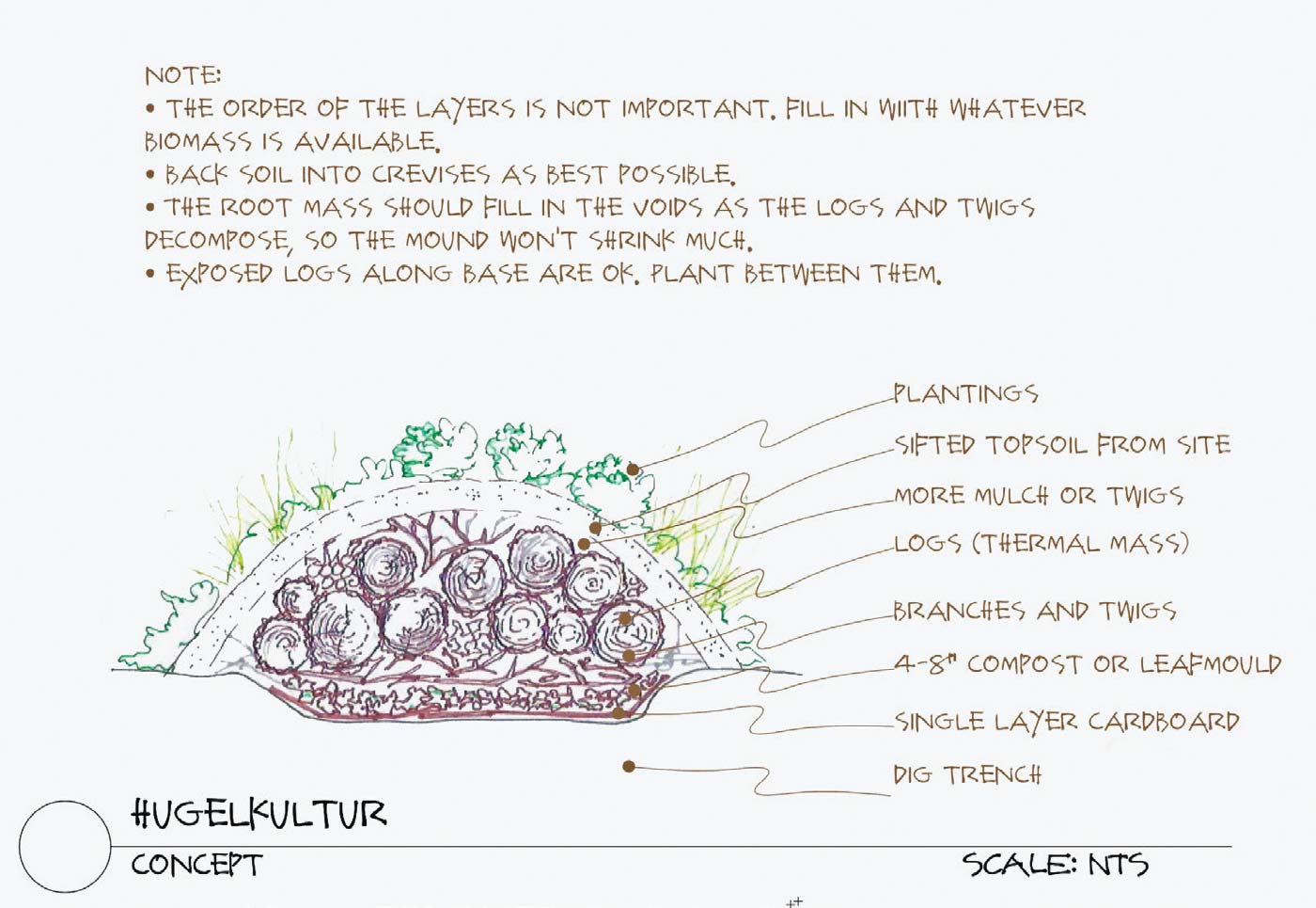 Handwritten notes on regenerative gardening