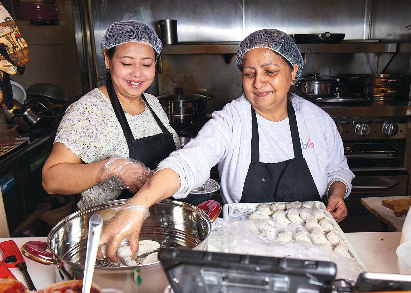 making dumplings at Namaste Momo Cottage