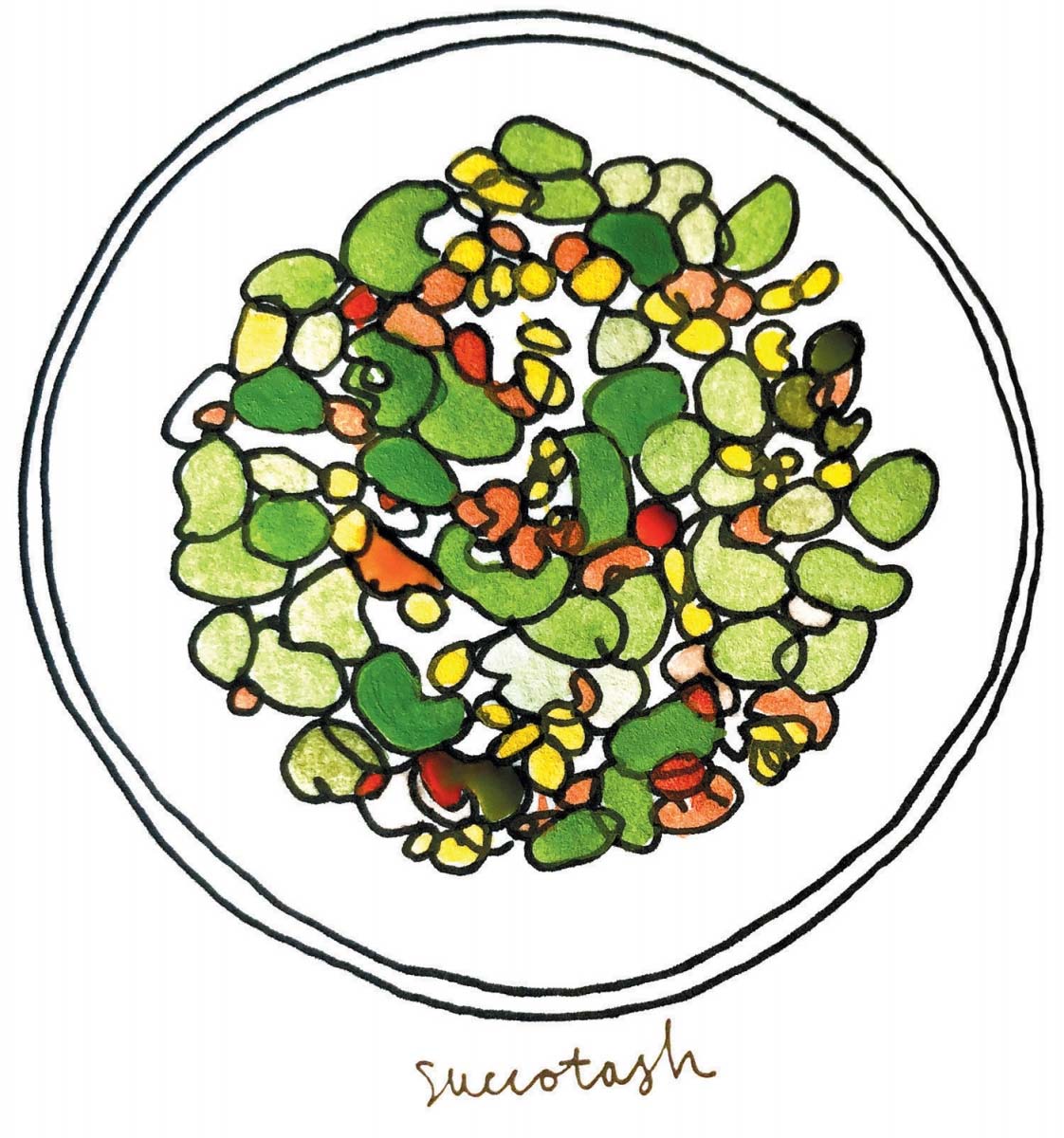 lima bean succotash illustration