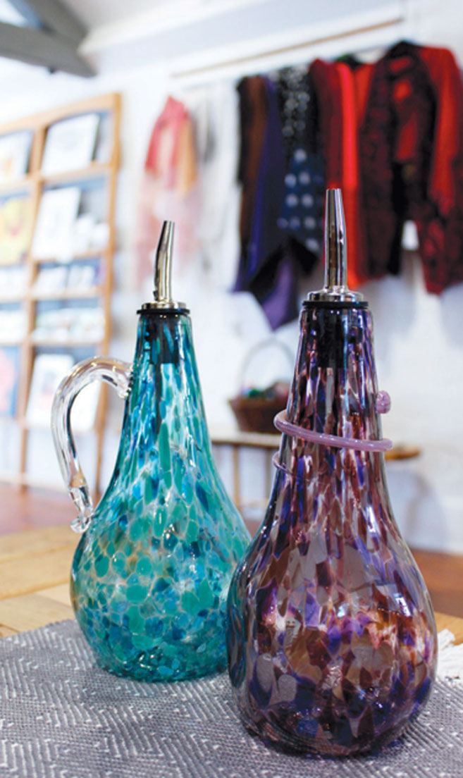 handblown glass bottles