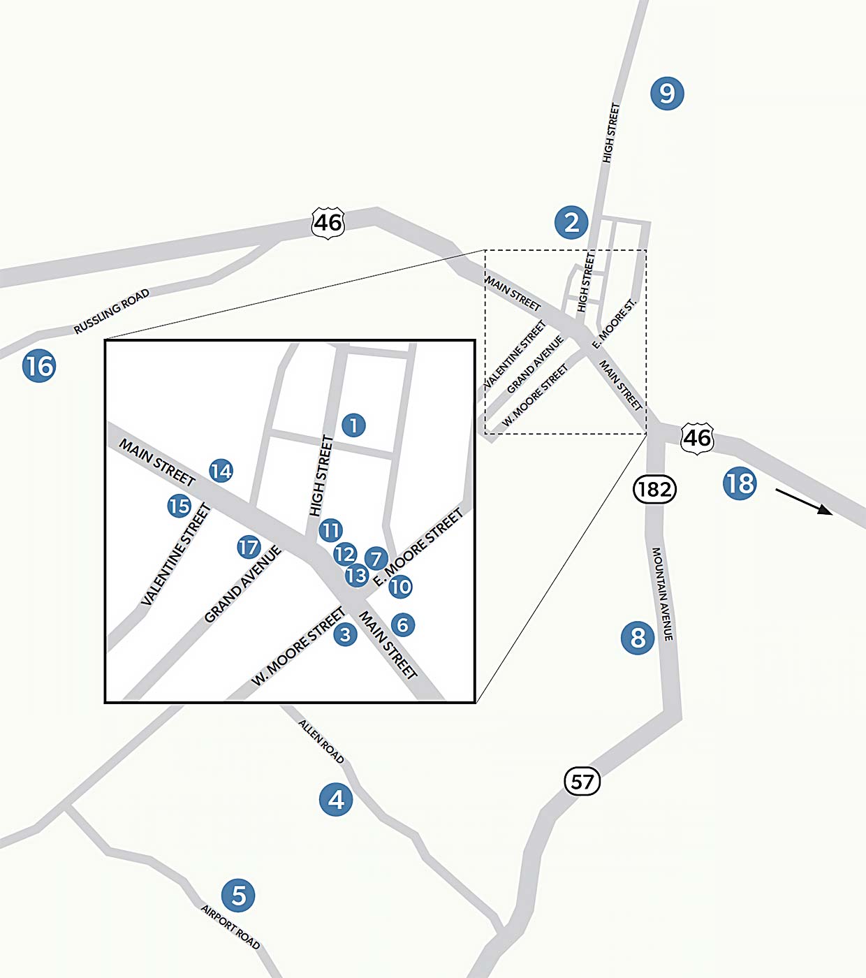 Hackettstown map