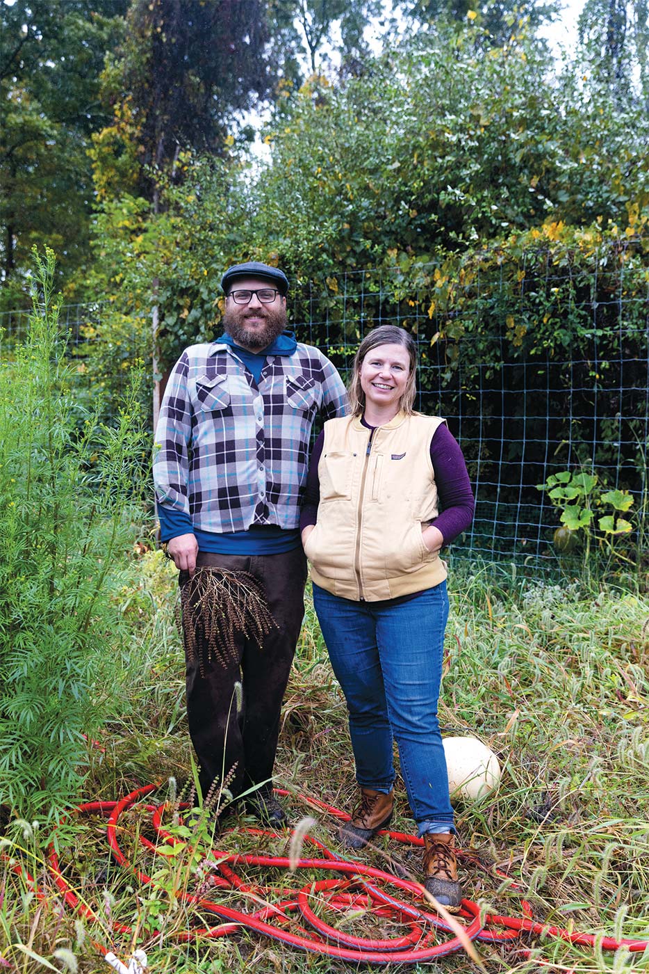 Tessa Desmond (r.) of the Seed Farm with Nate Kleinman of the Experimental Farm Network Cooperative