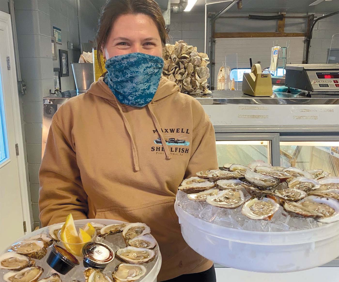 Gretchen Maxwell serving oysters on the half-shell at Maxwell’s