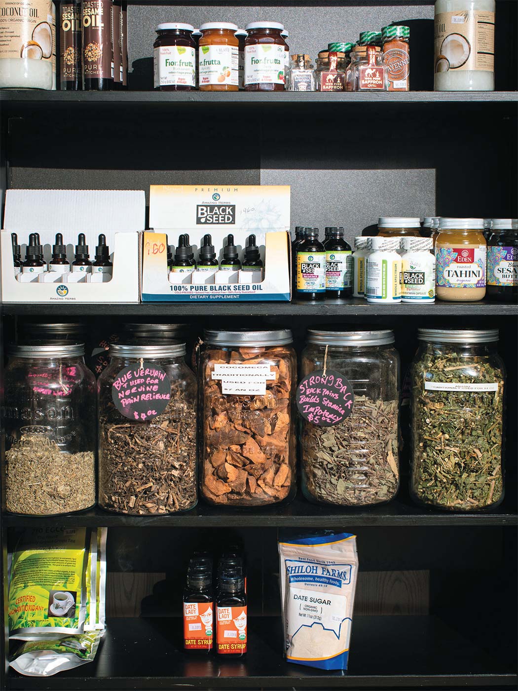 shelf of healthy clean food