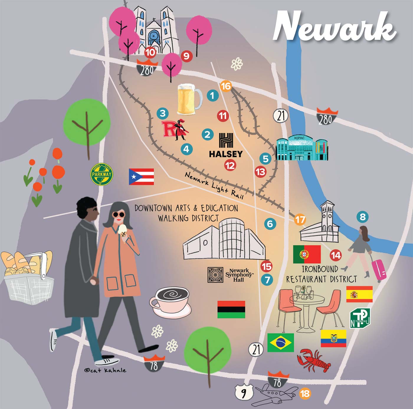 Newark visitor's map