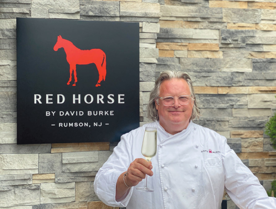 Chef David Burke in front of the Red Horse restaurant