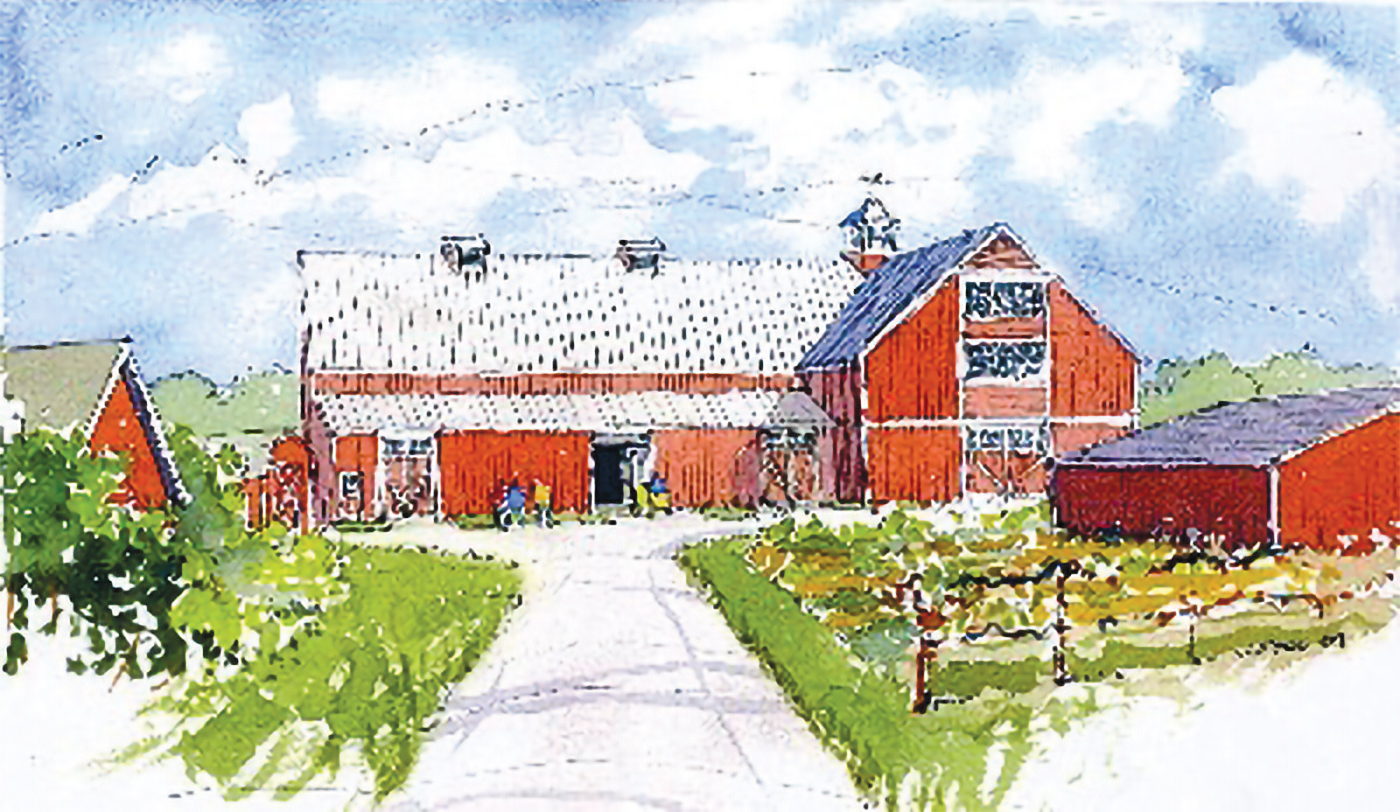 illustration of a red barn