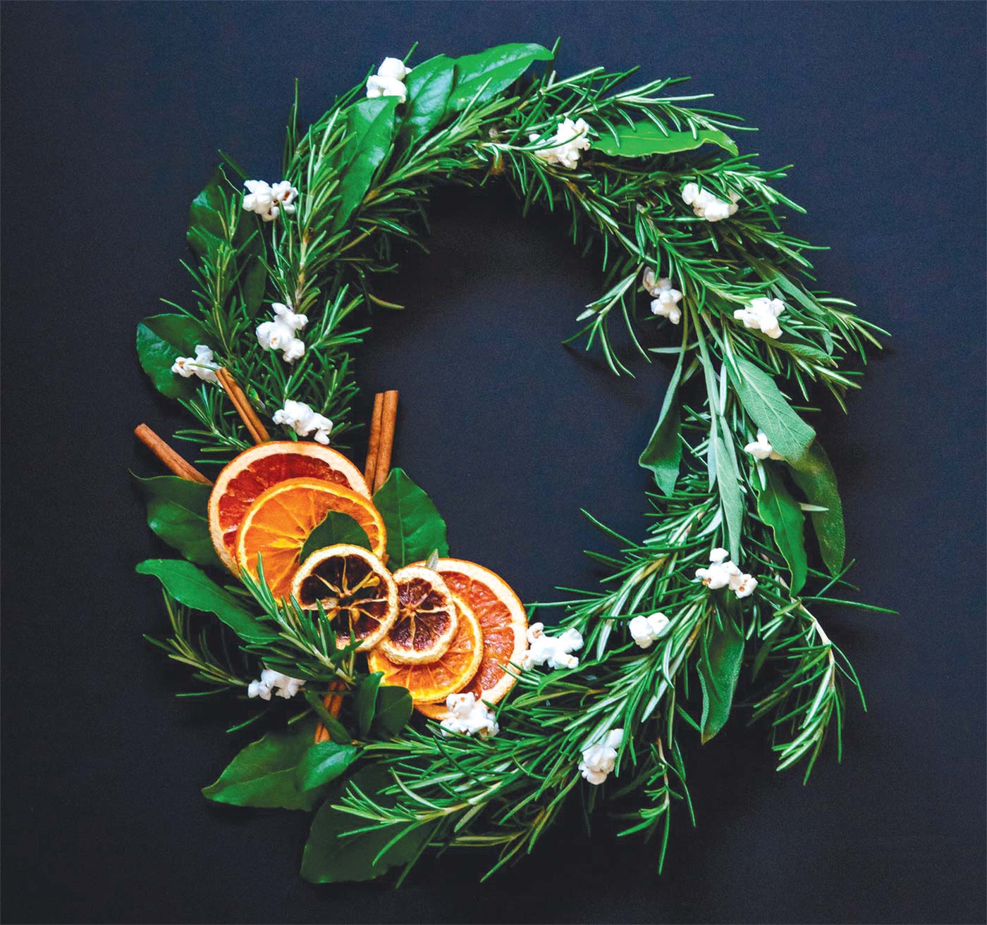 wreath made with edible plants