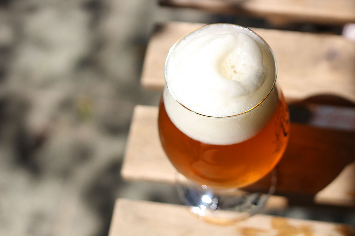 glass of frothy craft beer