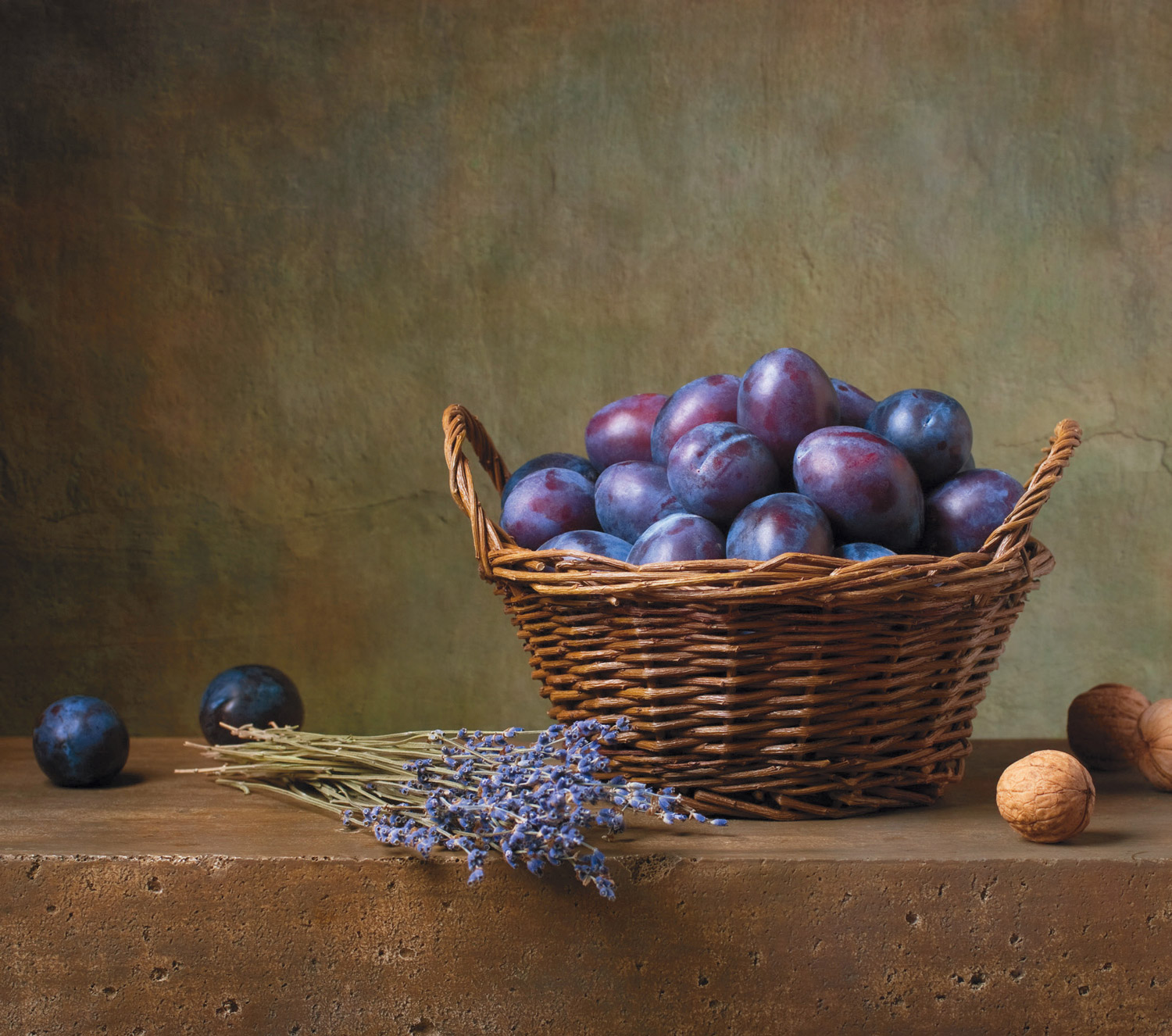 a basket of plums