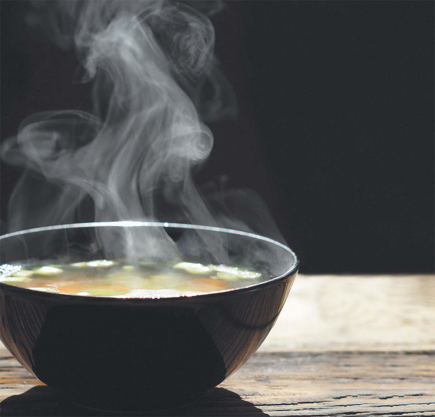 bowl of steaming soup