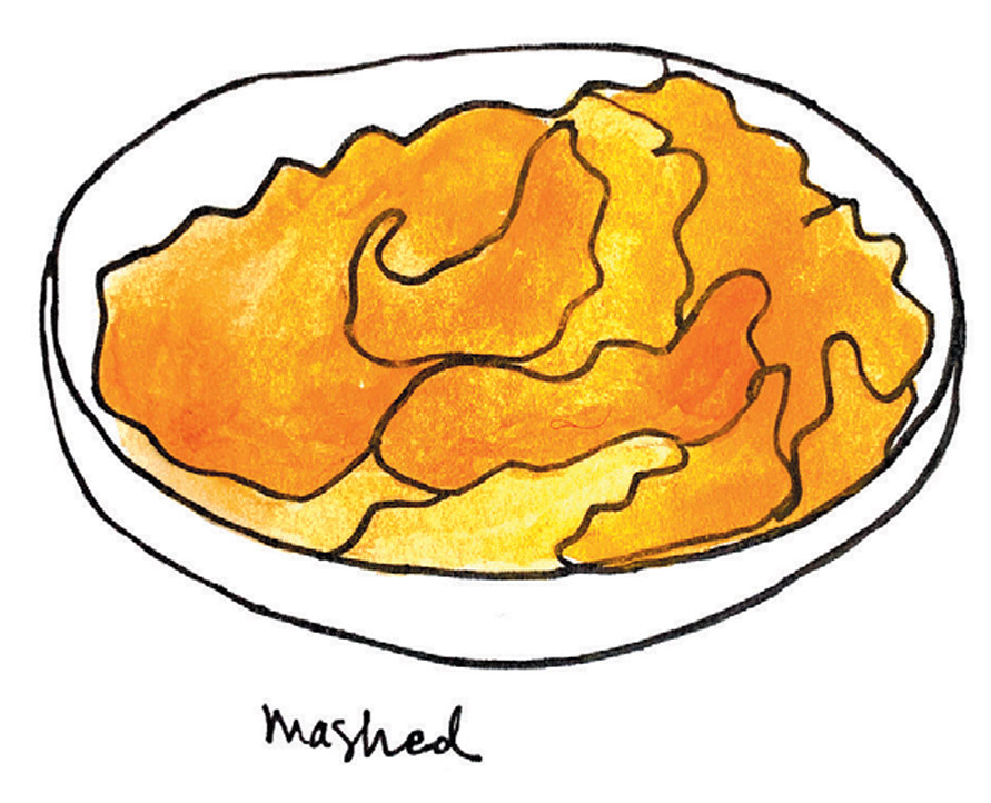 mashed sweet potatoes illustration