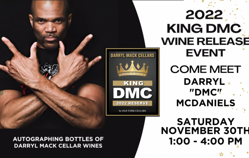 Meet & Greet with Darryl DMC McDaniels at Old York Cellars, November 30th