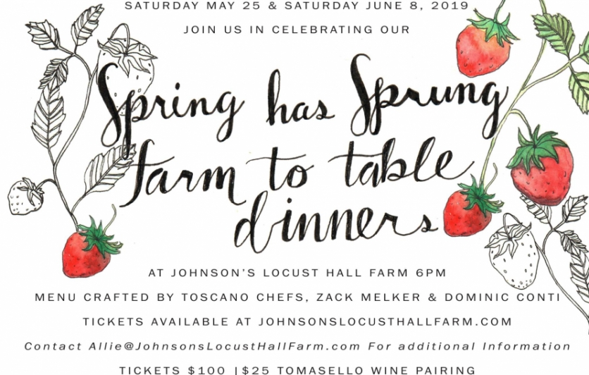 Celebrate Spring's Harvest at Johnson's Locust Hall Farm to Table Dinner