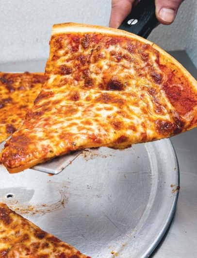 a slice of Bonvini's pizza