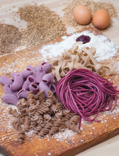 four types of homemade pasta