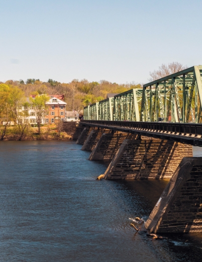bridge over the river in Frenchtown New Jersey