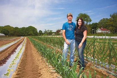 Barry and Carol Savoie on their organic farm