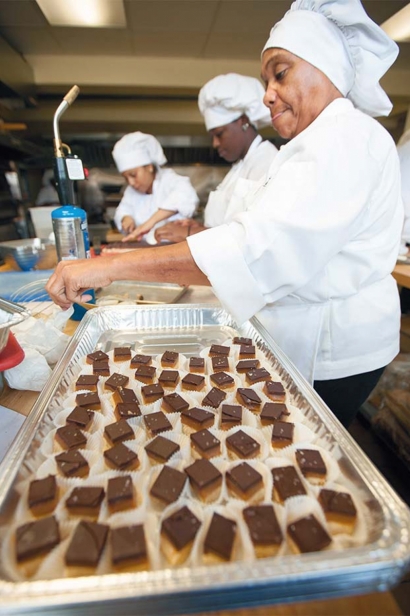 Students prepare bite-sized sweets