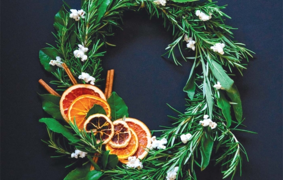 wreath made with edible plants