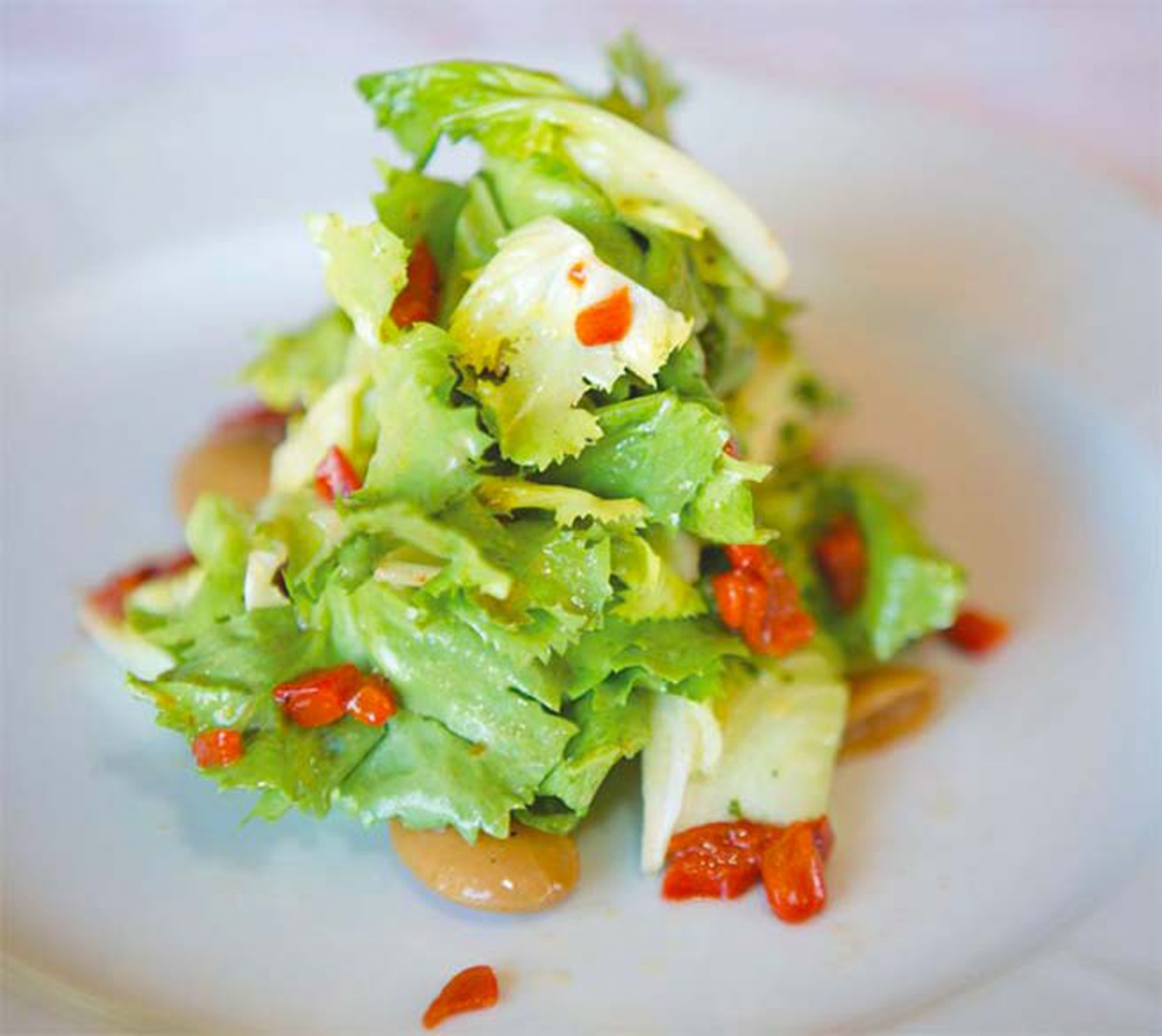 Baby escarole salad from CulinAriane