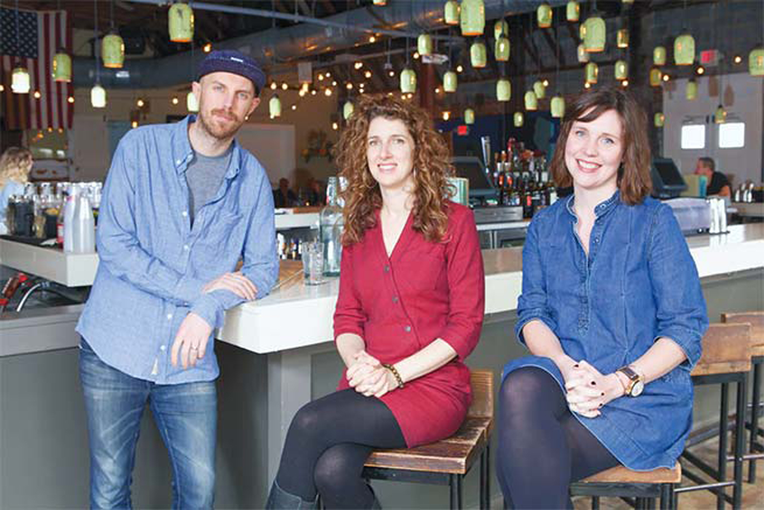 Mark Hinchliffe, Fredrica Vilardi and Dallas Hlatky at Porta Pizzeria