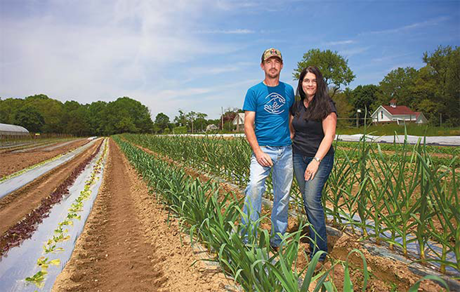 Barry and Carol Savoie on their organic farm