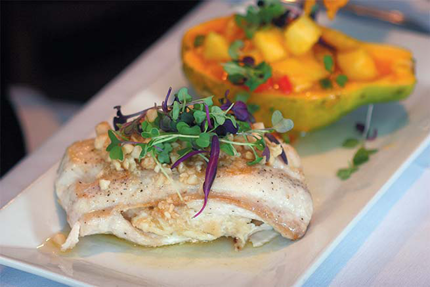 lobster and crab stuffed mahi-mahi