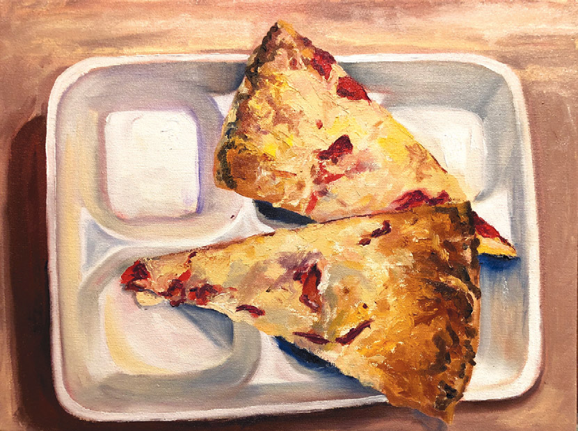 painting of pizza slices