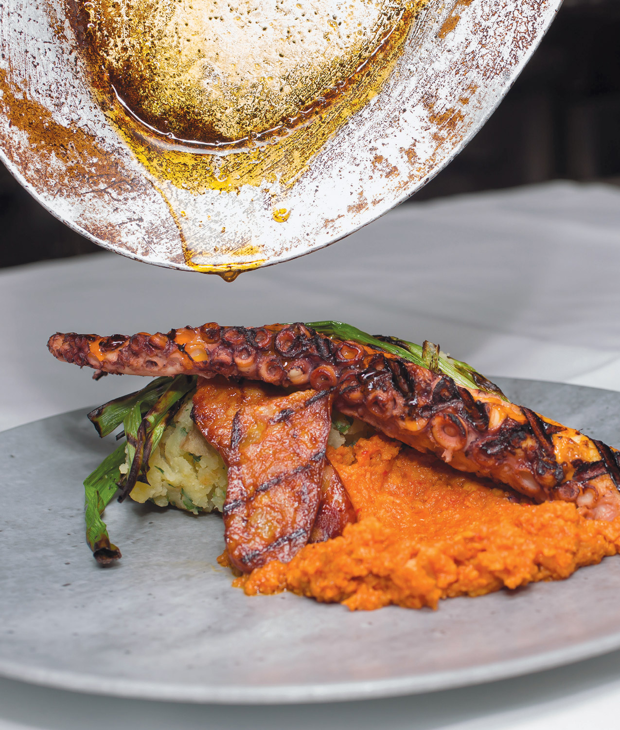 grilled octopus and chorizo