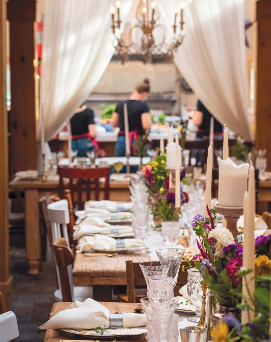Table set and ready, 2019. This year’s dinners will be held outside, weather permitting.