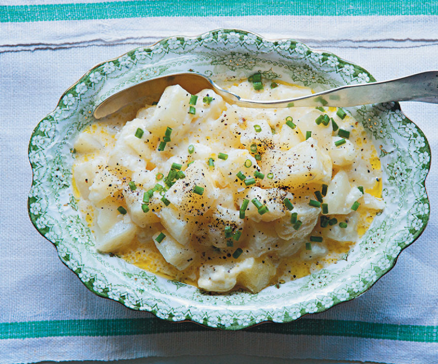 Potatoes baked in milk and cream