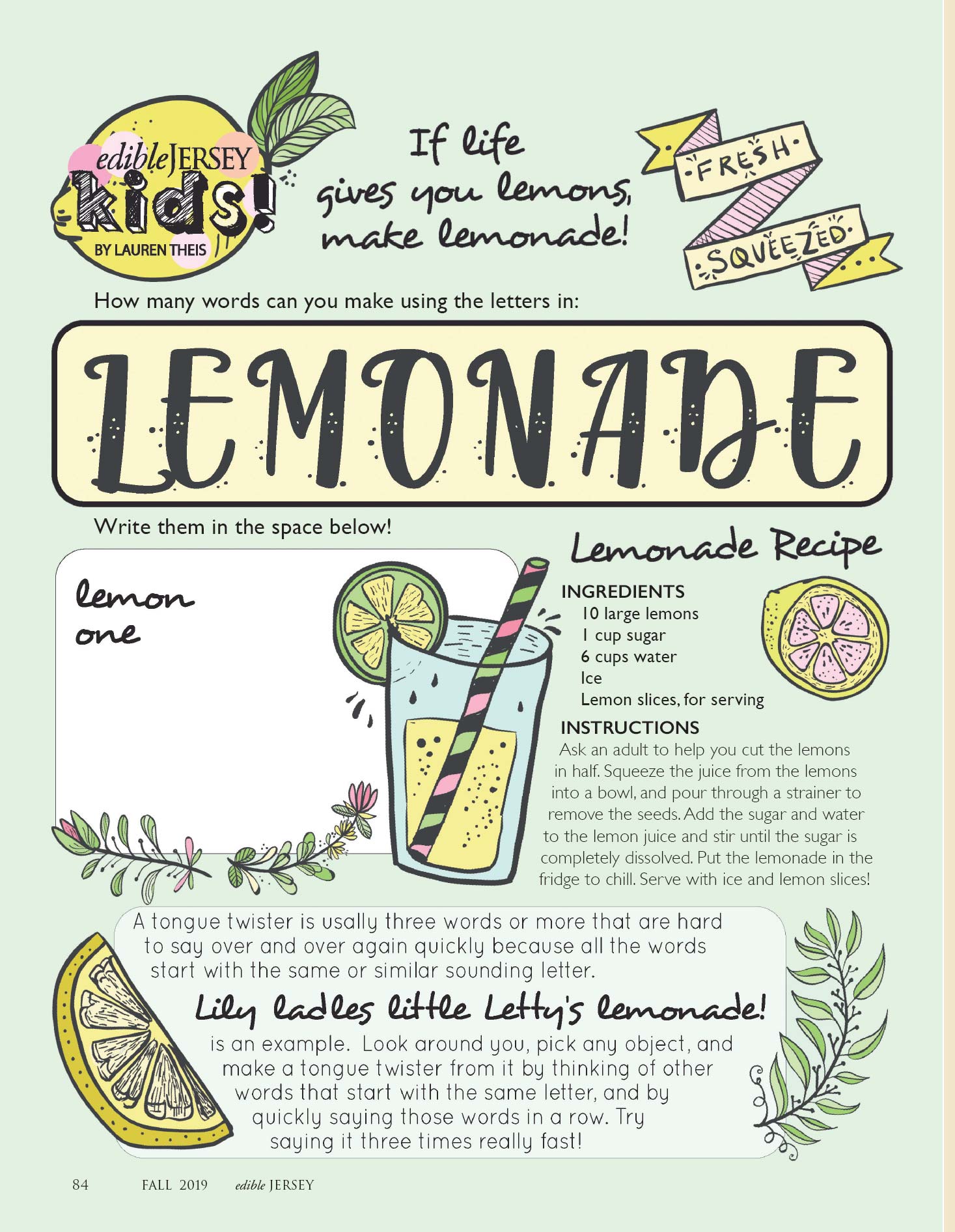 graphic teaching kids about lemonade